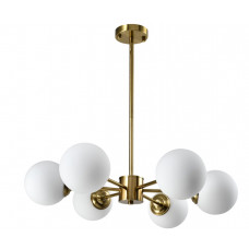 Люстра модерн із золотим каркасом 6 джерел світла цоколь Е27