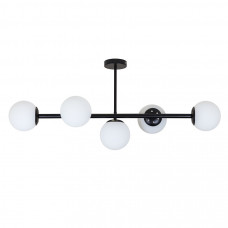 Люстра модерн лінійна 5 ламп E27 чорно-біла