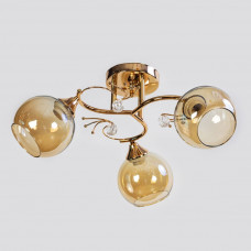 Люстра модерн золото 3 плафона крепление на планку цоколь E27