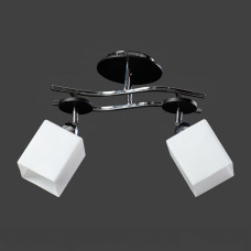 Люстра на два поворотних плафони під лампи Е27 чорний/хром