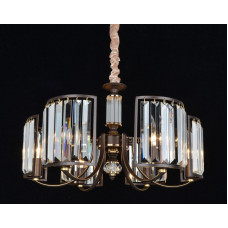 Люстра на ланцюгу 6 лампочок E14 метал акрил коричнева