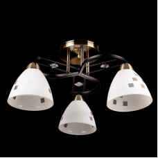 Люстра на планці 3 плафони патрон E27 бронзовий каркас