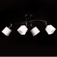 Люстра на стелю чотириплафонна чорна із золотом патрон E27