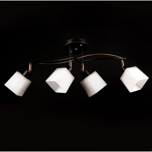 Люстра на стелю чотириплафонна чорна із золотом патрон E27