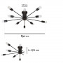 Люстра паук лофт 10 ламп E27 черный металлический каркас - фото №2