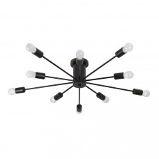 Люстра павук лофт 10 ламп E27 чорний металевий каркас
