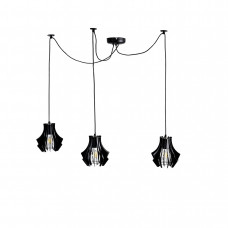Люстра павук металева підвісна для кухні з 3 плафонами патрон Е27