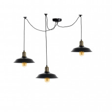 Люстра павук вінтажна з 3 плафонами-дисками металева цоколь Е27