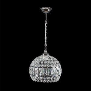 Люстра-подвес декоративная, диаметр 25 см патрон E27 хром