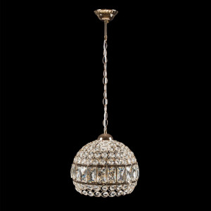 Люстра-подвес декоративная золотая, 1 плафон патрон E27