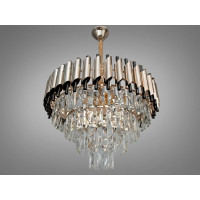 Люстра підвісна арт-деко 9xE14 чорний/золотий Ø48 см