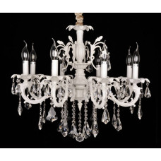 Люстра подвесная белая 8 ламп E14 металл/акрил 220V