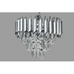 Люстра підвісна хром 9xE14 прозорий кришталь 220V