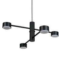 Люстра підвісна мінімалістична 4 циліндричні плафони GX53 метал чорний