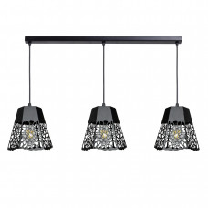 Люстра підвісна з 3 ажурними плафонами цоколь Е27 чорна