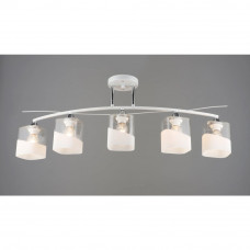 Люстра стельова біла з хромом на 5 ламп E27