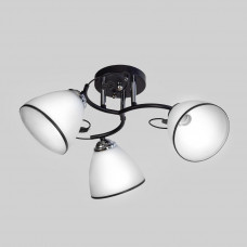 Потолочная люстра черная с белыми плафонами 3 патрона E27