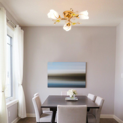 Люстра потолочная декоративная цветочная на 3 плафона E27