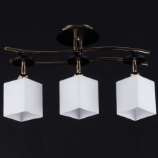Люстра стельова класична з 3 поворотними плафонами під лампи Е27 золота