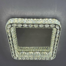 Люстра потолочная квадратная хрустальная с пультом 3200-6000К 50Вт*2 IP20 хром