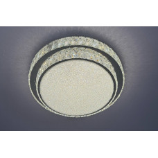 Потолочная люстра LED модерн 220 Вт Ø50 см управление пультом три режима свечения хром/стекло