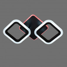 Люстра потолочная светодиодная 52 Вт 3 источники 3000-6500К RGB, пульт, черная