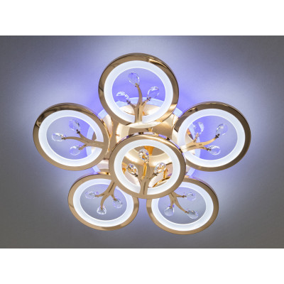 Люстра світлодіодна 90Вт 3000-6500К золото з підсвіткою та регулюванням яскравості