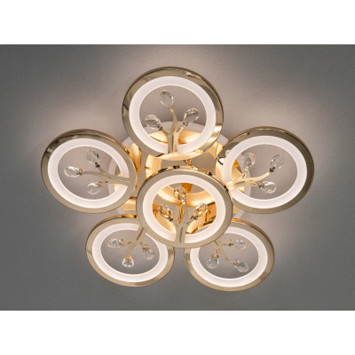 Люстра світлодіодна 90Вт 3000-6500К золото з підсвіткою та регулюванням яскравості