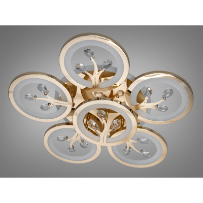 Люстра світлодіодна 90Вт 3000-6500К золото з підсвіткою та регулюванням яскравості