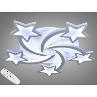 Люстра светодиодная для детской 85W звезды rgb-подсветка, пульт, димер