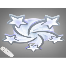 Люстра светодиодная для детской 85W звезды rgb-подсветка, пульт, димер