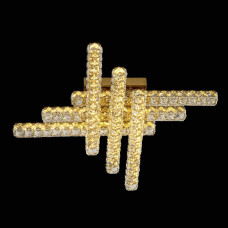 Люстра светодиодная «Хрустальный блеск» в золоте 3200-6000К 108Вт IP20 с пультом