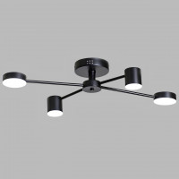 Люстра светодиодная на 4 плафона с пультом 3000-6000К 48Вт IP20 черная