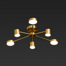 Люстра светодиодная потолочная на 6 модулей с пультом 3000-6000К 72Вт IP20 бронза
