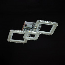 Люстра светодиодная с хрустальными квадратами 112Вт 3000-6500К регулировка света хром