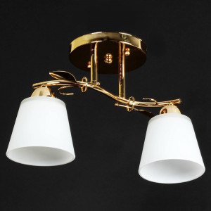 Люстра в стилі прованс золотий каркас, матові плафони E27
