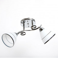 Люстра з хромованою арматурою 2 скляні плафони настінне керування патрон E27