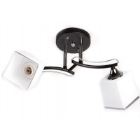 Люстра з квадратними плафонами 2 джерела світла Е27 чорний/хром