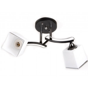 Люстра з квадратними плафонами 2 джерела світла Е27 чорний/хром