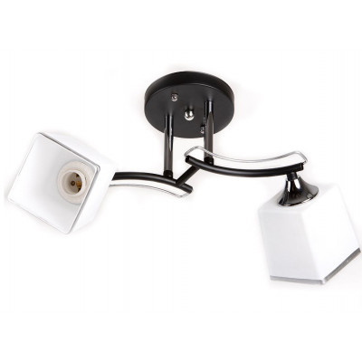 Люстра з квадратними плафонами 2 джерела світла Е27 чорний/хром