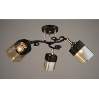 Люстра з рухомими плафонами 3 джерела світла Е27, скло/метал