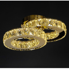 Люстра золота стельова 52Вт 2 led-кільця 3000-6000К з димером і пультом