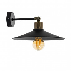 Лофт бра черное с регулируемым плафоном, лампа E27