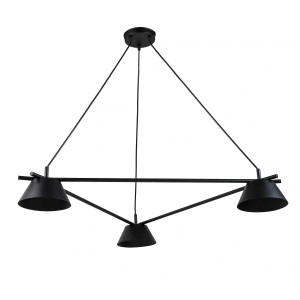 Лофт-люстра з трьома металевими плафонами, цоколь GX53