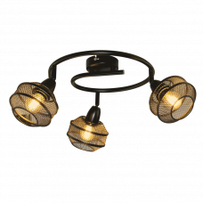 Металлическая люстра на 3 лампы накладная поворотные плафоны E27