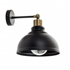 Металевий світильник бра з регулюванням кута чорний Ø205 мм під лампу Е27