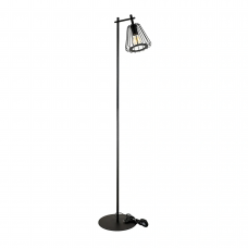 Металлический торшер модерн с открытым плафоном E27 черный