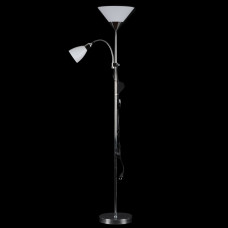 Металевий торшер з глянцевим хромованим покриттям дві лампи Е27/Е14