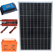 Сонячна міні станція 1000Вт з панеллю 50Вт + інвертор 1000/2000 + ШИМ 30А та АКБ 12V 26A GEL (312Вт) Led-Story