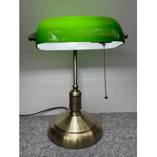Настільна лампа бібліотечна зелений плафон метал 60 Вт цоколь Е27
